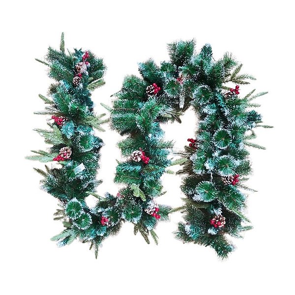 Festão de Natal Verde Decorado - 250 Galhos -  2,70m - Ref. RZ0438  - 1 unidade - Rizzo