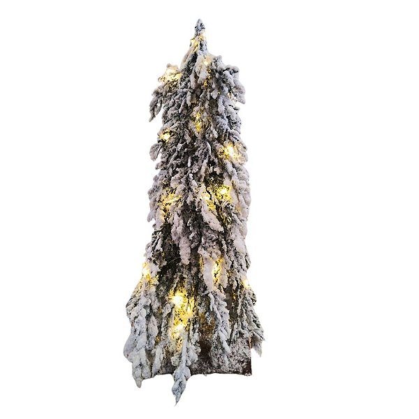 Mini Pinheiro Verde De Natal Nevado Com Led - 35cm - Ref. RZO434 - 1 unidade - Rizzo