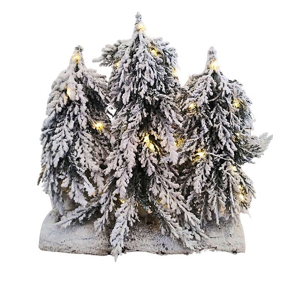 Mini Pinheiros De Natal Nevado com Led - 30x35cm - Ref. RZO435 - 1 unidade - Rizzo