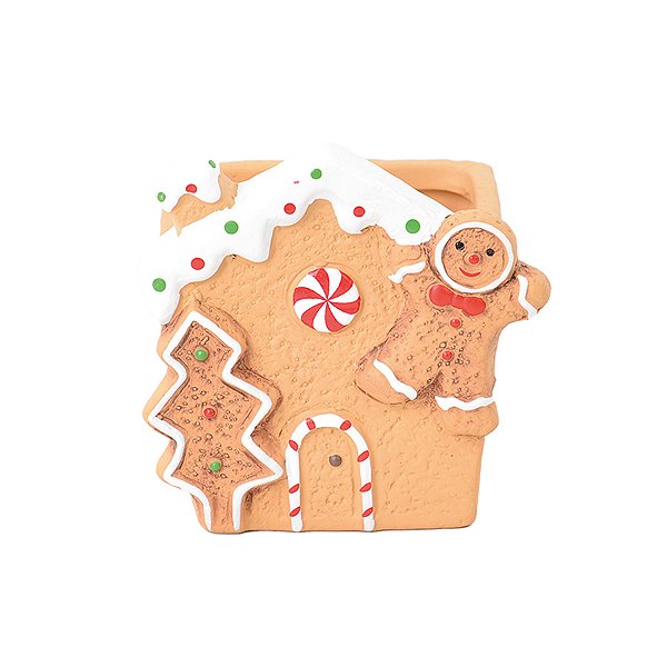 Vaso Decorativo de Natal - Casa Gingerbread - 9cm - 1 unidade - Cromus - Rizzo
