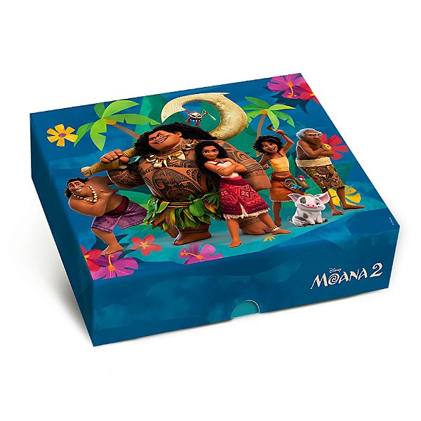 Caixa Retangular Com Tampa - Moana 2 - 25x20x5cm - 1 unidade - Cromus - Rizzo
