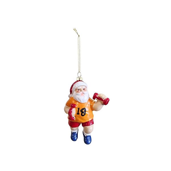 Enfeite Para Pendurar -  Papai Noel Ginasta - 14cm - 1 unidade - Cromus - Rizzo