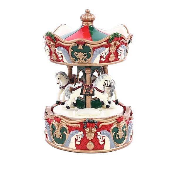 Cenário De Natal - Carrossel com Música e Movimento - 16cm - 1 unidade - Cromus - Rizzo