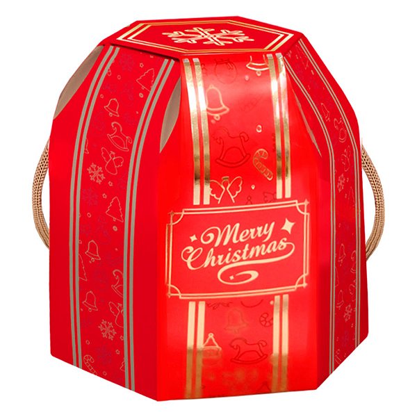 Caixa Panetone com Alça Premium - Natal Clássico -  5 unidades - Ideia Embalagens - Rizzo