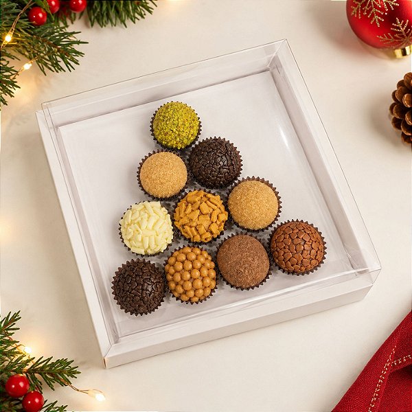 Caixa 10 Brigadeiros Árvore de Natal - Branca - 5 unidades - Assk - Rizzo