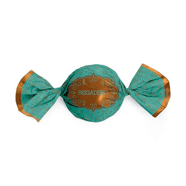 Papel Trufa 14,5x15,5cm - Gostosura Brigadeiro - Azul/Marrom - 100 unidades - Cromus