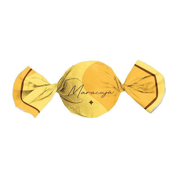 Papel Trufa 14,5x15,5cm - Maracujá Amarelo/Marrom - 100 unidades - Cromus - Rizzo
