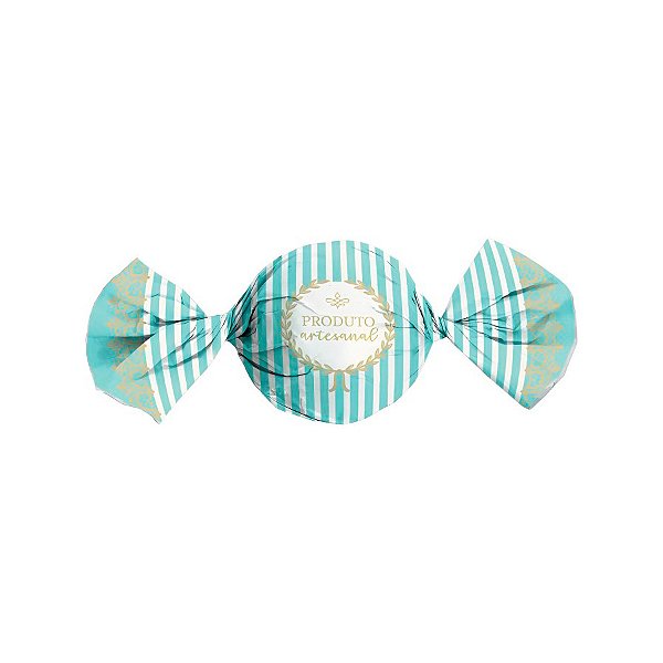 Papel Trufa 14,5x15,5cm - Candy Ouro/Azul  - 100 unidades - Cromus