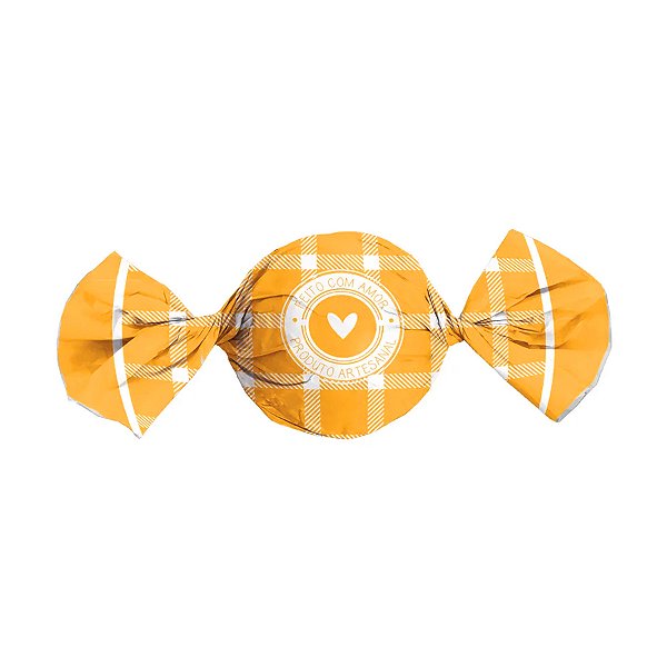 Papel Trufa 14,5x15,5cm - Feito com Amor Amarelo - 100 unidades - Cromus