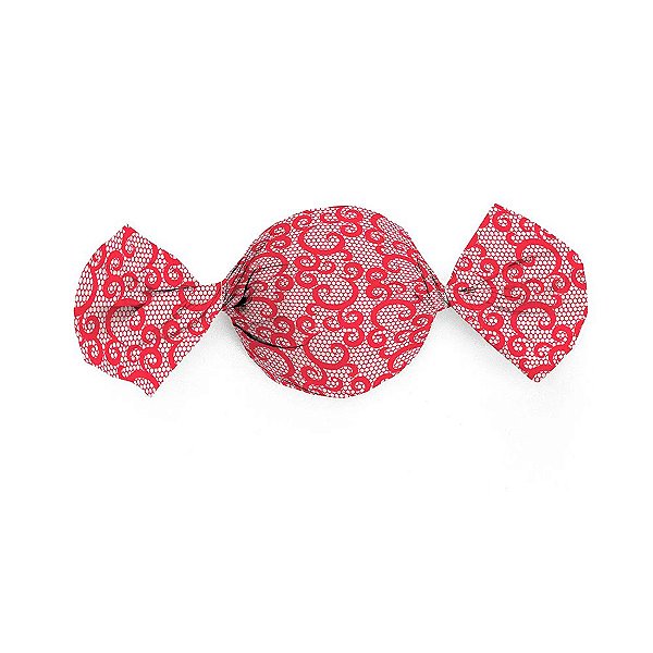 Papel Trufa 15x16cm - Renda Vermelha - 100 unidades - Cromus