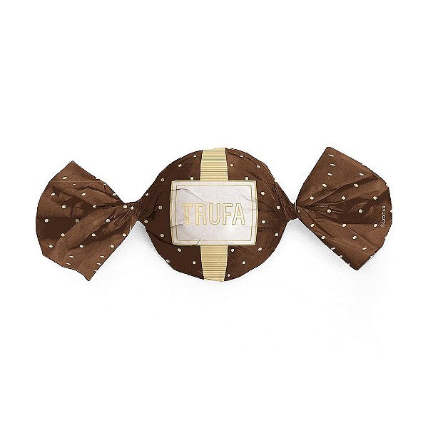 Papel Trufa 14,5x15,5cm - Petit Poa Marrom Ouro - 100 unidades - Cromus
