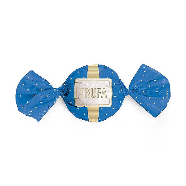 Papel Trufa 14,5x15,5cm - Petit Poa Azul Ouro - 100 unidades - Cromus