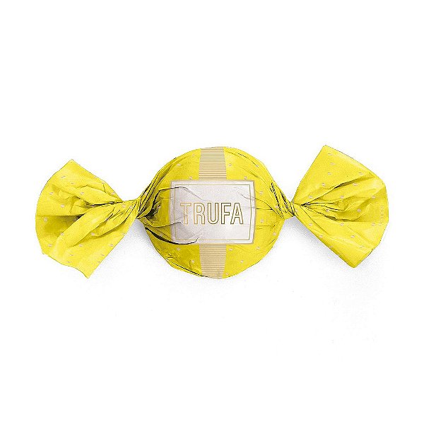 Papel Trufa 14,5x15,5cm - Petit Poa Amarelo Ouro - 100 unidades - Cromus