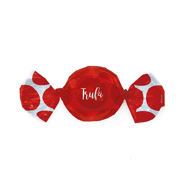 Papel Trufa 14,5x15,5cm - Gran Poa Vermelho - 100 unidades - Cromus