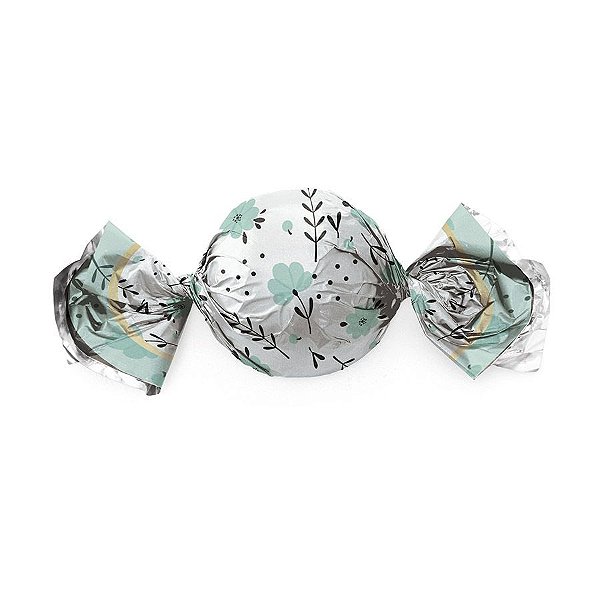 Papel Trufa 14,5x15,5cm - Flower Turquesa - 100 unidades - Cromus