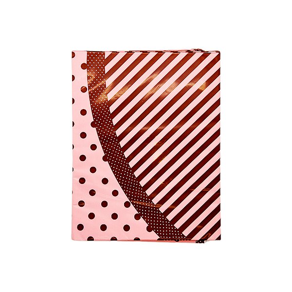Saco Express 49x49cm para Ovos de 750g a 1kg - Rosa/Marrom Poa - 5 unidades - Cromus - Rizzo