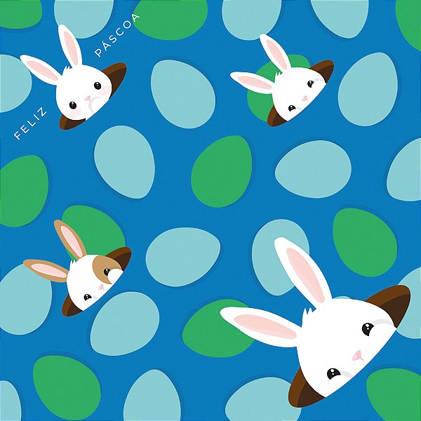 Saco Express 35x35cm para Ovos de 250g a 350g - Coelhinho Sai da Toca Azul - 5 unidades - Cromus - Rizzo