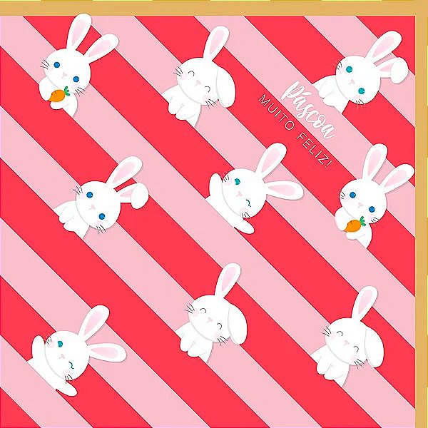 Saco Express 35x35cm para Ovos de 250g a 350g - Coelhinhos Vermelho - 25 unidades - Cromus - Rizzo