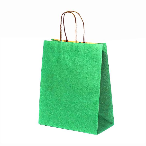 Sacola de Papel - 9,5x7,5x14,5cm - Kratf Natural Verde Limão - Ref. 5033 - 10 unidades - WMA - Rizzo
