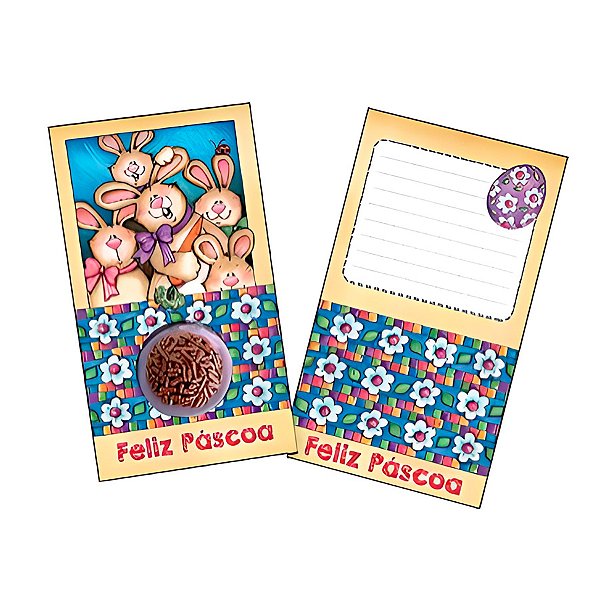 Cartão com Blister - Feliz Páscoa - Ref. 931 - 10 unidades - Erika Melkot - Rizzo