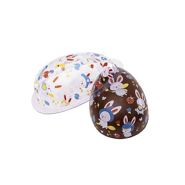 Blister Decorado com Transfer para Chocolate - Ovo 350g - Coelho de Páscoa - BLP0160 - 1 unidade - Stalden - Rizzo