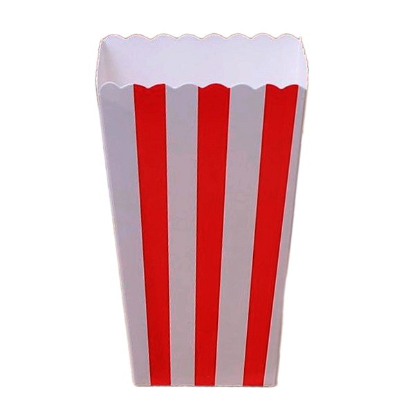 Caixa para Pipoca - Vermelho e Branco - 14,5cm - 12 unidades - Rizzo
