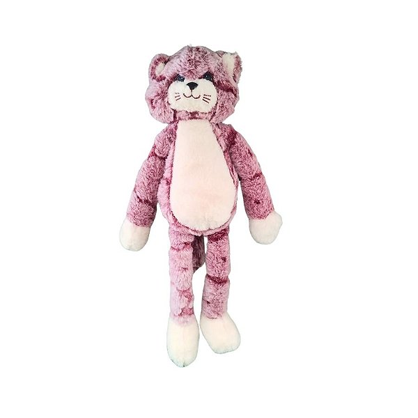 Gato De Pelúcia Vinho e Branco - 48x21cm - 1 unidade - Rizzo - Rizzo