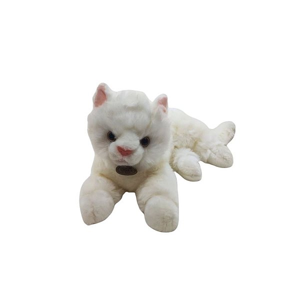 Gato De Pelucia Realista - Branco - 29cm - 1 unidade - Rizzo - Rizzo