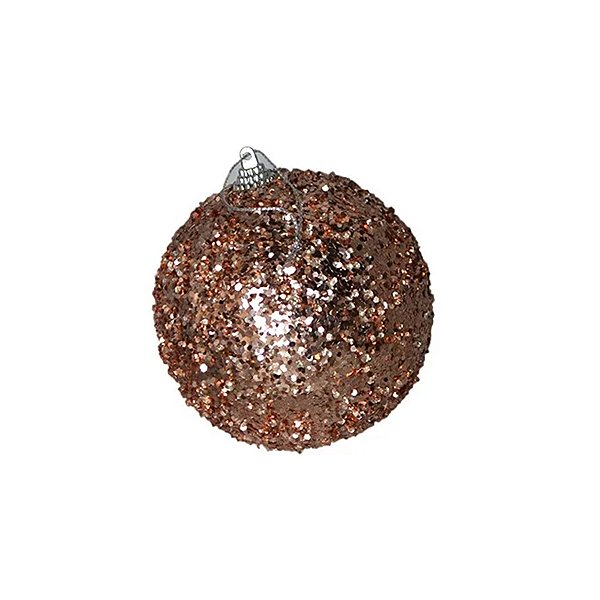 Bola de Natal Decorada - Rosa - 8cm - 3 unidades - Rizzo
