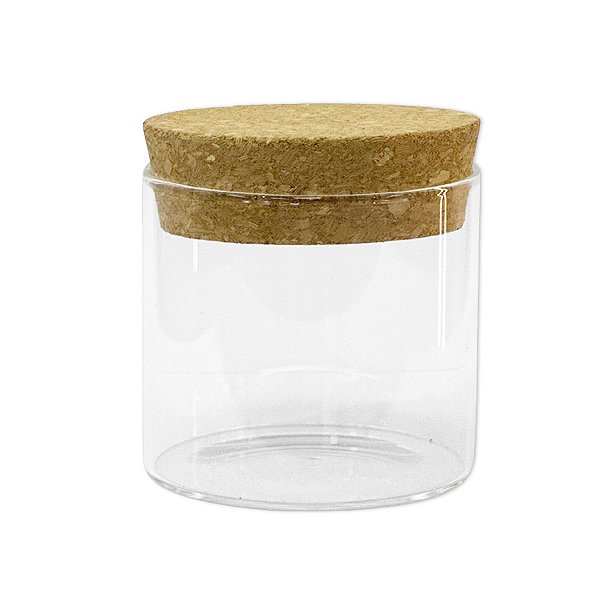 Pote de Vidro Hermético Tampa de Rolha - 6,5x6cm - 120ml - 1 unidade - Rizzo