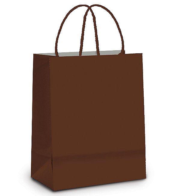 Sacola de Papel M 26x19,5x9,5cm - Marrom - Embalagem Econômica - 10 unidades - Cromus - Rizzo