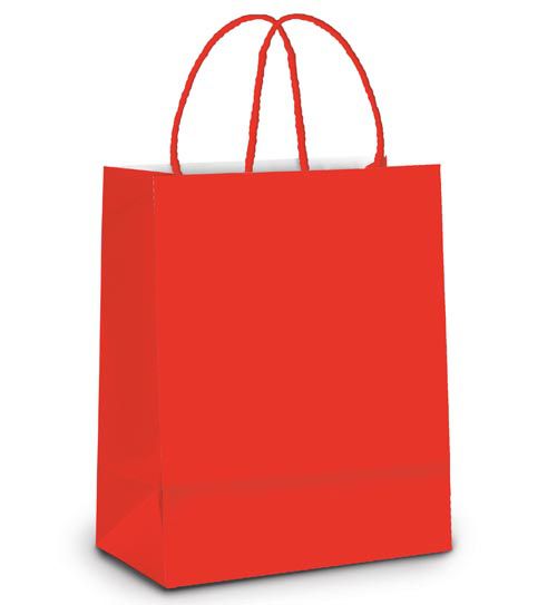 Sacola de Papel M 26x19,5x9,5cm - Vermelho - Embalagem Econômica - 10 unidades - Cromus - Rizzo