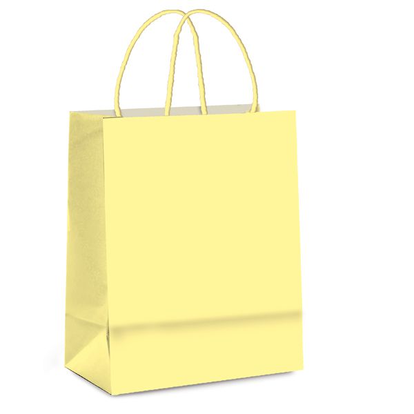 Sacola de Papel M 26x19,5x9,5cm - Amarelo Bebê - Embalagem Econômica - 10 unidades - 14000137 Cromus - Rizzo