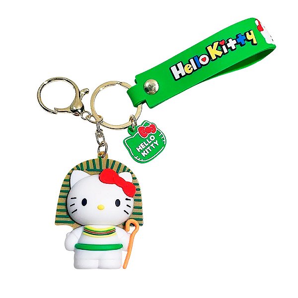 Chaveiro com Alça Verde - Hello Kity - 6cm - 1 unidade - Rizzo