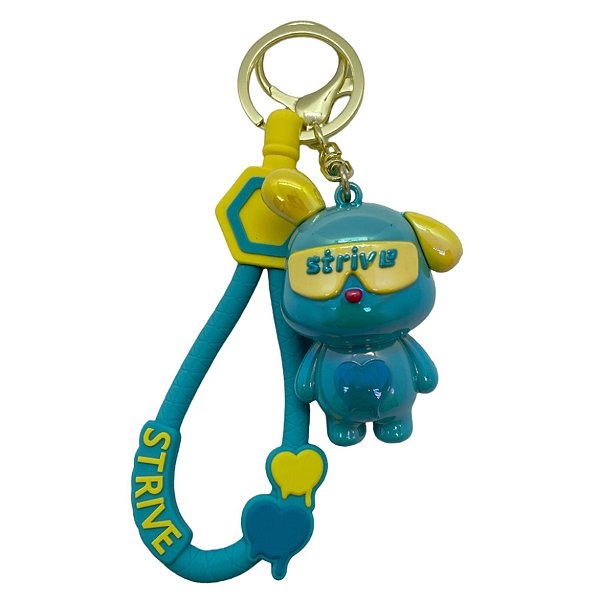 Chaveiro Coelho Metalizado - Verde e Amarelo  - 6cm - 1 unidade - Rizzo