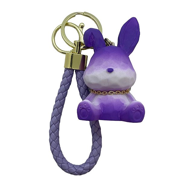 Chaveiro Coelho - Roxo - 7cm - 1 unidade - Rizzo
