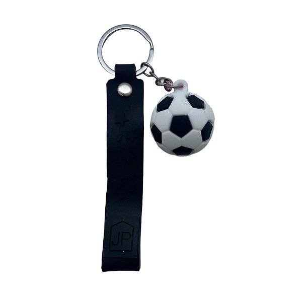 Chaveiro Bola de Futebol - Preto - 3cm - 1 unidade - Rizzo