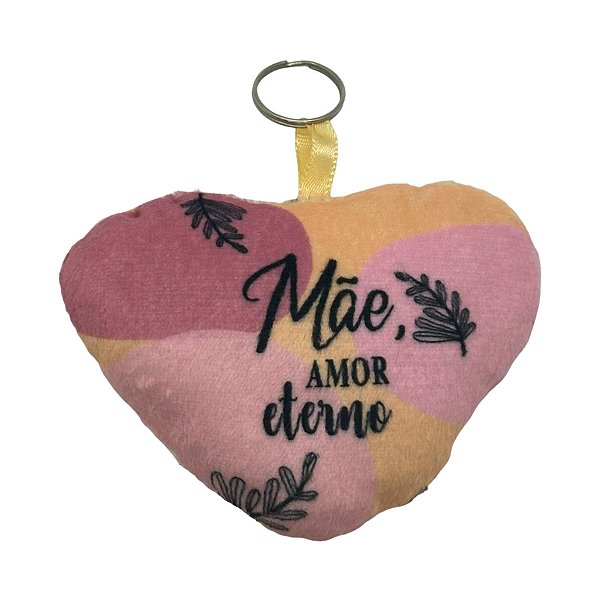 Chaveiro Almofada Coração - Mãe Amor Eterno - 10,5x8,5cm - 1 unidade - Rizzo