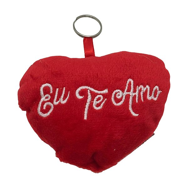 Chaveiro Almofada Coração - Eu Te Amo - 10,5x8,5cm - 1 unidade - Rizzo
