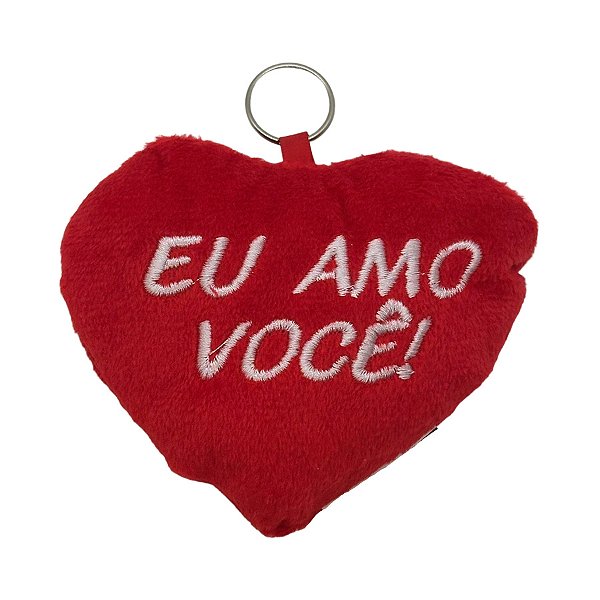 Chaveiro Almofada Coração - Eu Amo Você - 10,5x8,5cm - 1 unidade - Rizzo