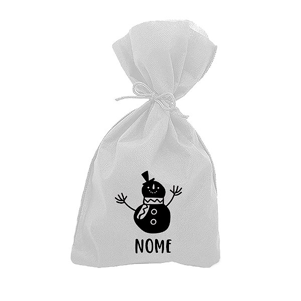 Saco para Surpresas de Natal - Boneco de Neve - 13x25cm - 10 unidades - Rizzo Personalizado