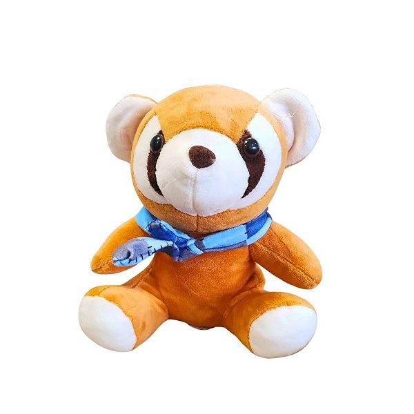 Panda De Pelúcia Com Cachecol - Laranja - 18cm - 1 unidade - Rizzo