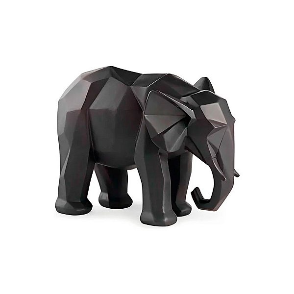 Escultura Elefate Geométrico em Poliresina - 18x15x8cm - 1 unidade - Rizzo