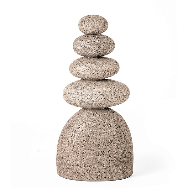 Escultura Pedra Empilhada de Poliresina - 12x25x8cm - 1 unidade - Rizzo