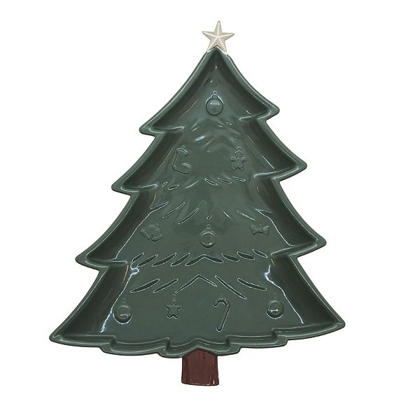 Bandeja Decorativa Premium - Pinheiro Verde Musgo - 20x25cm - 1 unidade - Só Boleiras - Rizzo