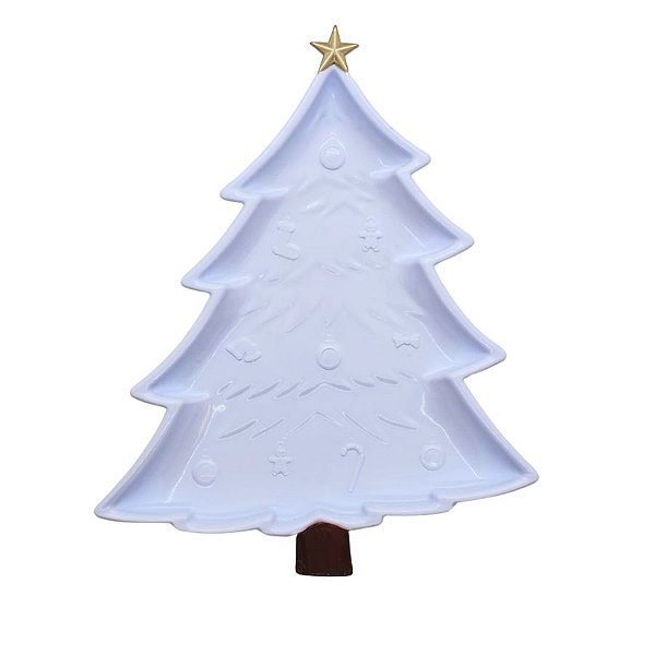 Bandeja Decorativa Premium - Pinheiro Branco - 20x25cm - 1 unidade - Só Boleiras - Rizzo