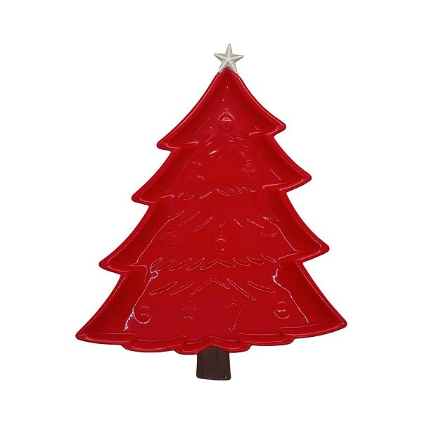 Bandeja Decorativa Premium - Pinheiro Vermelho - 20x25cm - 1 unidade - Só Boleiras - Rizzo