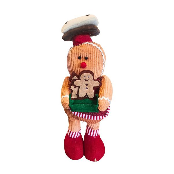 Boneco Ginger bell De Pelúcia Em Pé - 33cm - 1 unidade - Rizzo