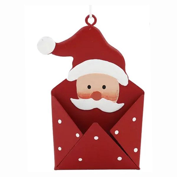 Enfeite para Pendurar Envelope - Papai Noel - 9x6cm - 1 unidade - Cromus - Rizzo