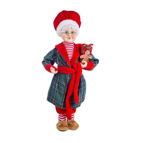 Mamãe Noel Decorativa - Com Pijama e Ginger - 45cm - 1 unidade - Cromus - Rizzo